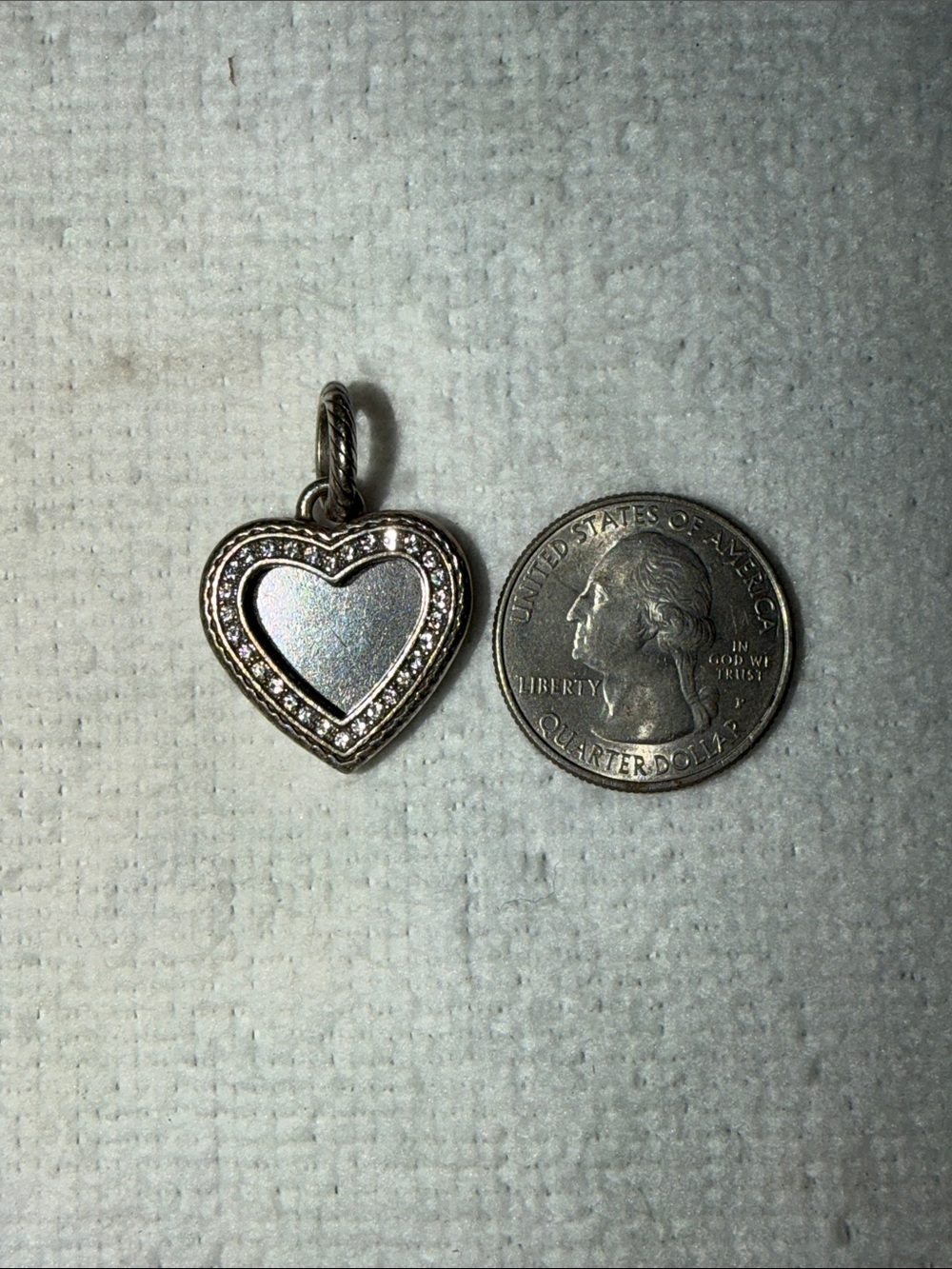 Brighton Halo Heart Charm Silver Crystal Heart Charm Believed Retired - Picture 7 of 8